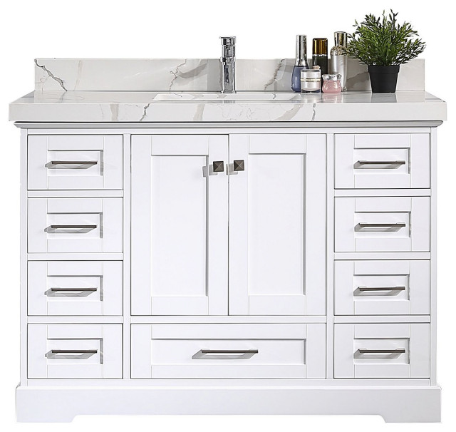 Willow Collections Bathroom Vanity with Square Sink and 50 MM Quartz
