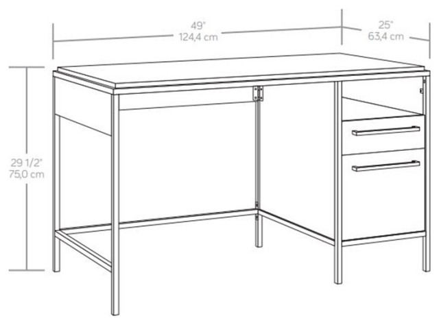 Sauder Nova Loft Engineered Wood/Metal Desk in Kiln Acacia/Brown ...