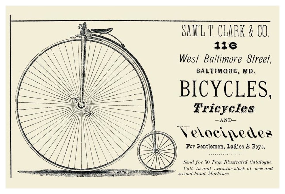 "Bicycles, Tricycles, and Velocipedes" Digital Paper Print by Unknown, 46"x31"