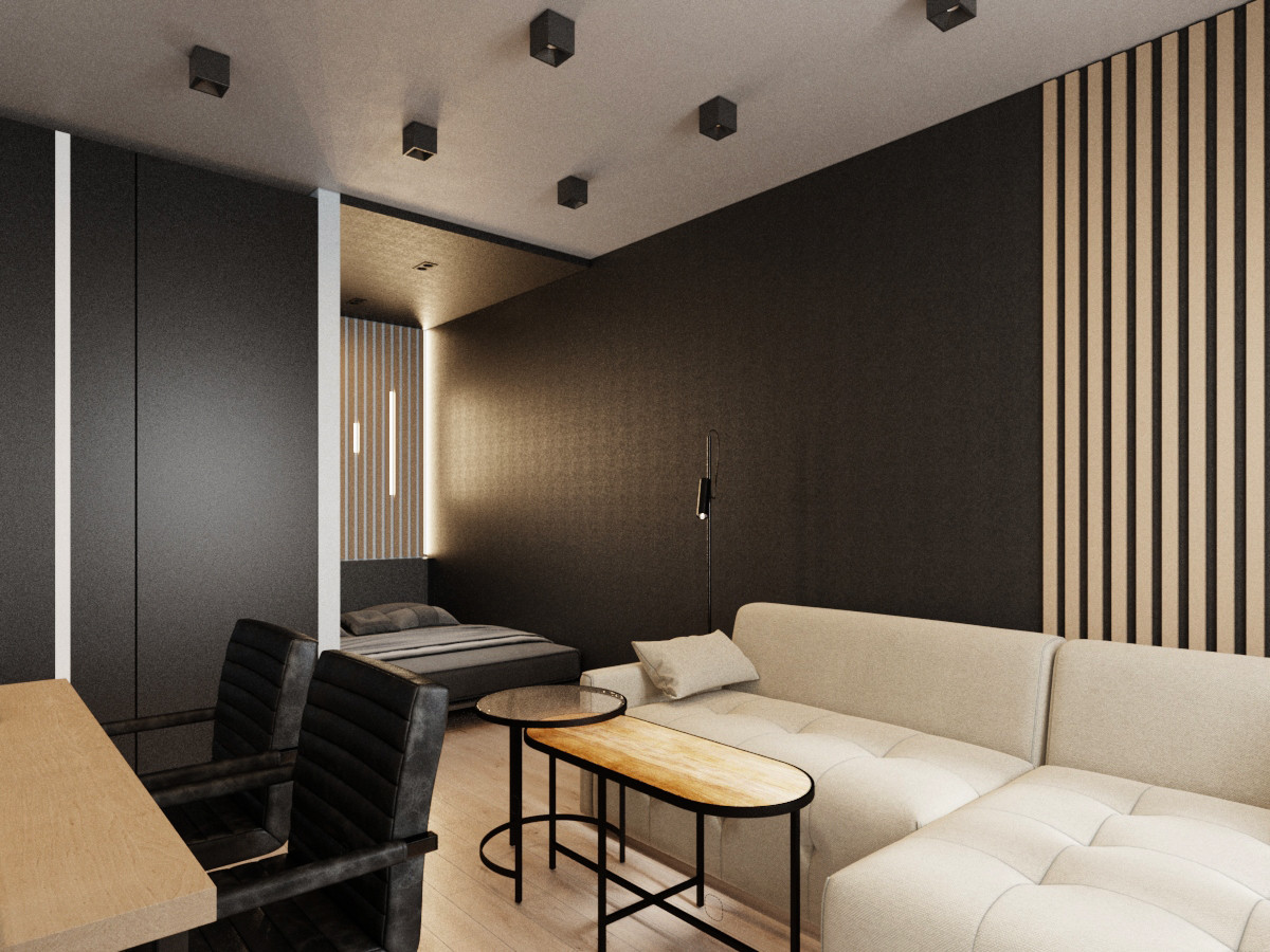 Визуализация небольшой студии.