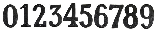 Antique House Numbers, Black, 1
