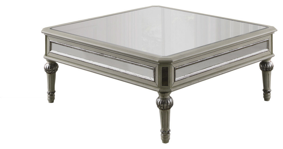 Emory Antique Cream With Mirrored Square Coffee Table Traditional Tables By Furniture Import Export Inc - Best Master Furniture Pascual Glass Coffee Table Emory Antique Cream With Mirrored Square Coffee Table Traditional Tables By Furniture Import Export Inc - Best Master Furniture Pascual Glass Coffee Table