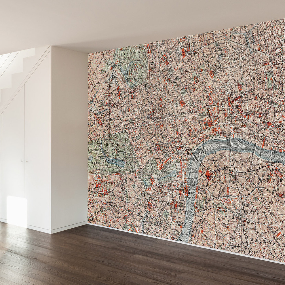Londoner Map Wall Mural Decal, 6 Panel