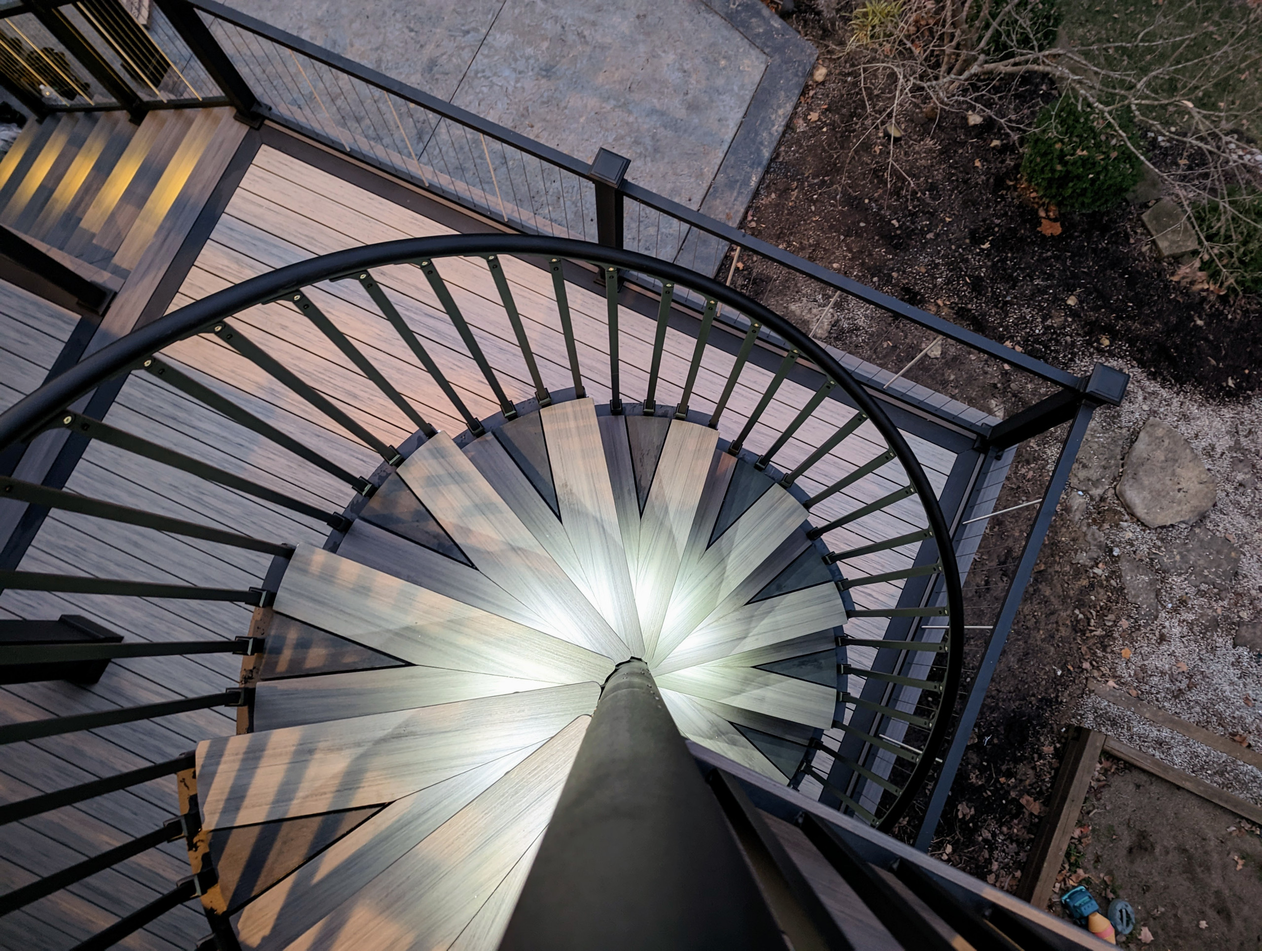 deck spiral stair