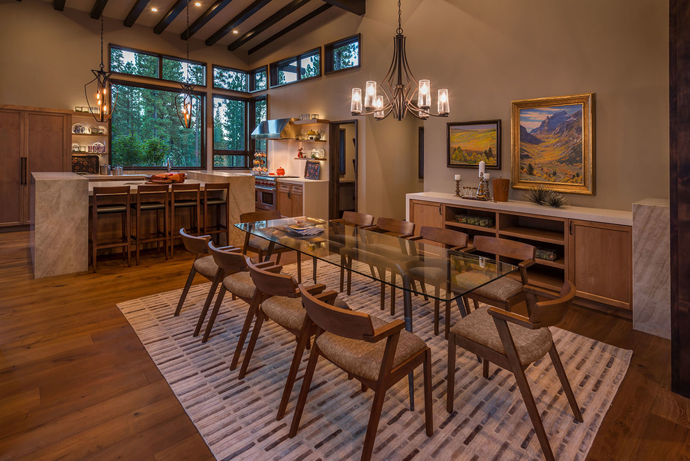 Inspiration for a rustic dining room remodel in Sacramento