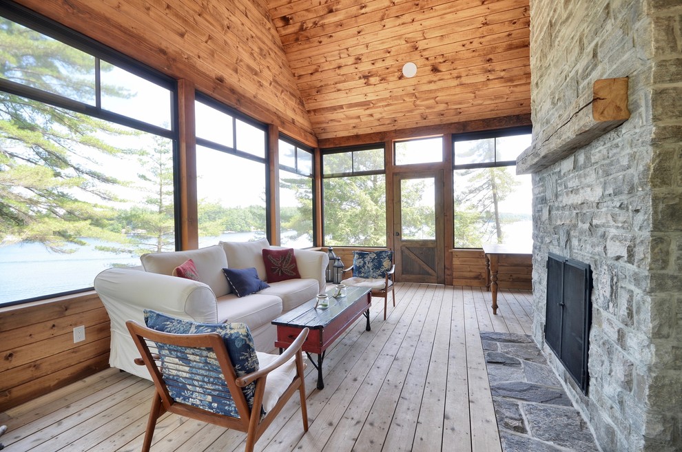 Muskoka Cottage & Boathouse - Rustic - Sunroom - Toronto - by ...