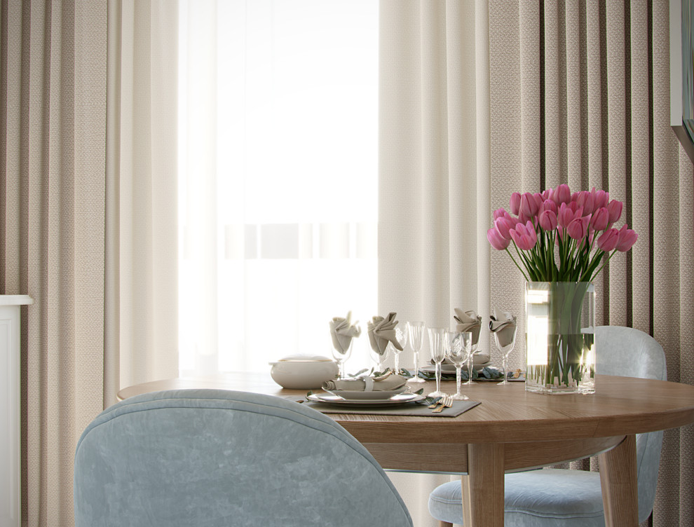 Дизайн небольшой кухни в пастельных тонах