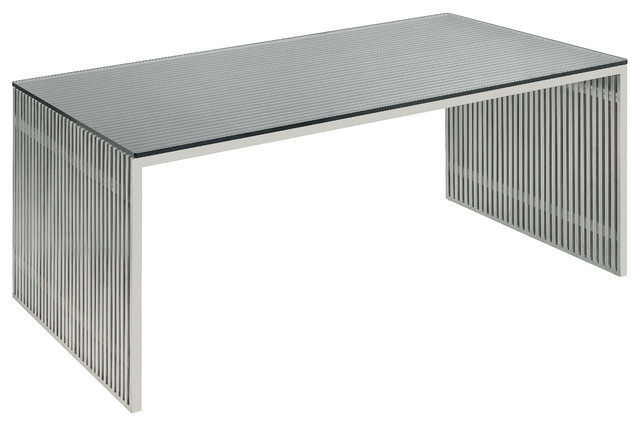 Modern Desk amici desk, stainless steel and glass - modern - desks and hutches Modern Desk amici desk, stainless steel and glass - modern - desks and hutches