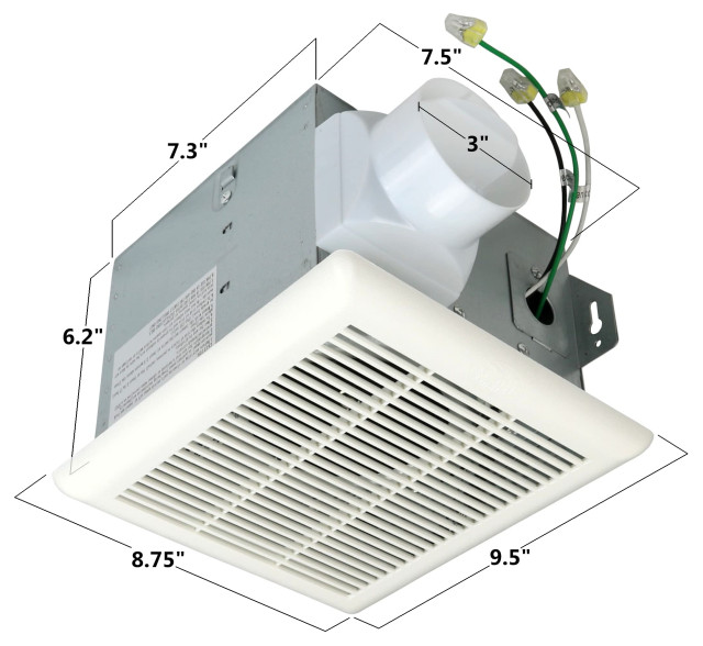 Very Quiet Bathroom Exhaust Ventilation Fan 70 CFM, 2.0 Sone - Modern - Bathroom Exhaust Fans ...