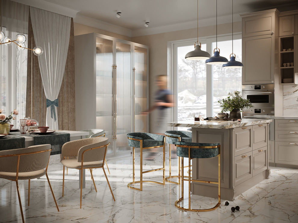 Кухня-столовая. Зона кухонного острова (фрагмент)