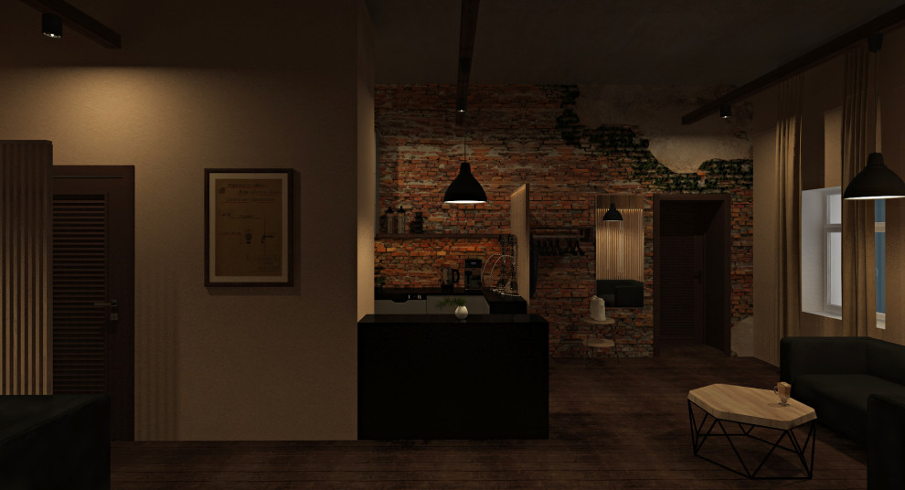 Кальянная в стиле лофт 40 м.кв.