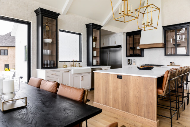 White, Black, & Hickory transitional-kitchen