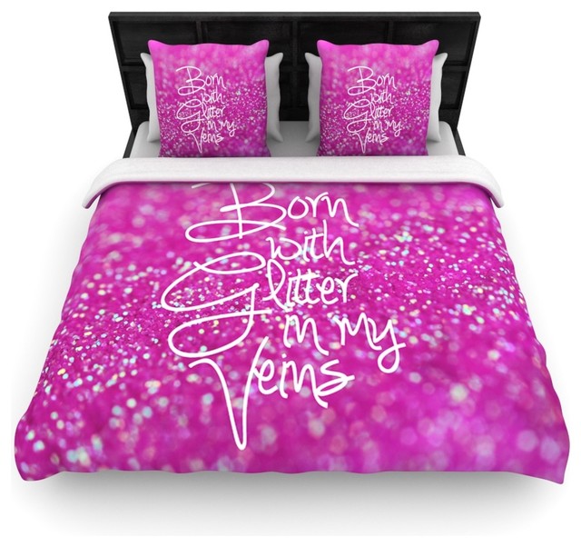 Beth Engel Born With Glitter Pink Sparkle Duvet Cover Beth Engel Born With Glitter Pink Sparkle Cotton Duvet Cover King