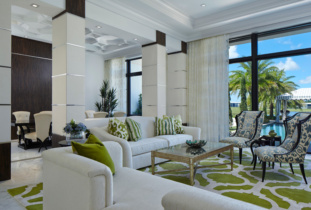 This is an example of a transitional living room in Miami.