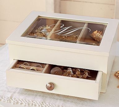 Isabella Jewelry Box, White - Traditional - Jewelry Boxes And ...