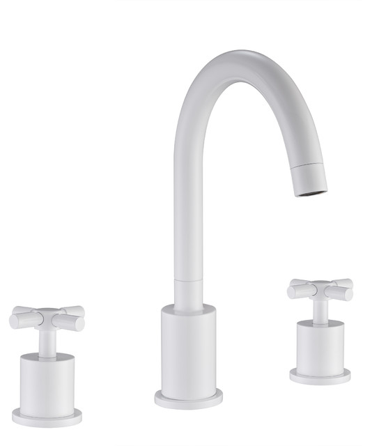 Prima 3 White Bathroom Faucet Contemporary Bathroom Sink Faucets