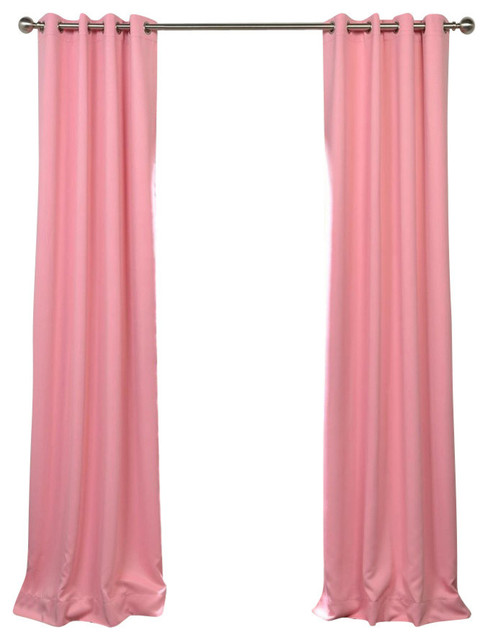 Precious Pink Grommet Blackout Curtain Set Of 2 Contemporary