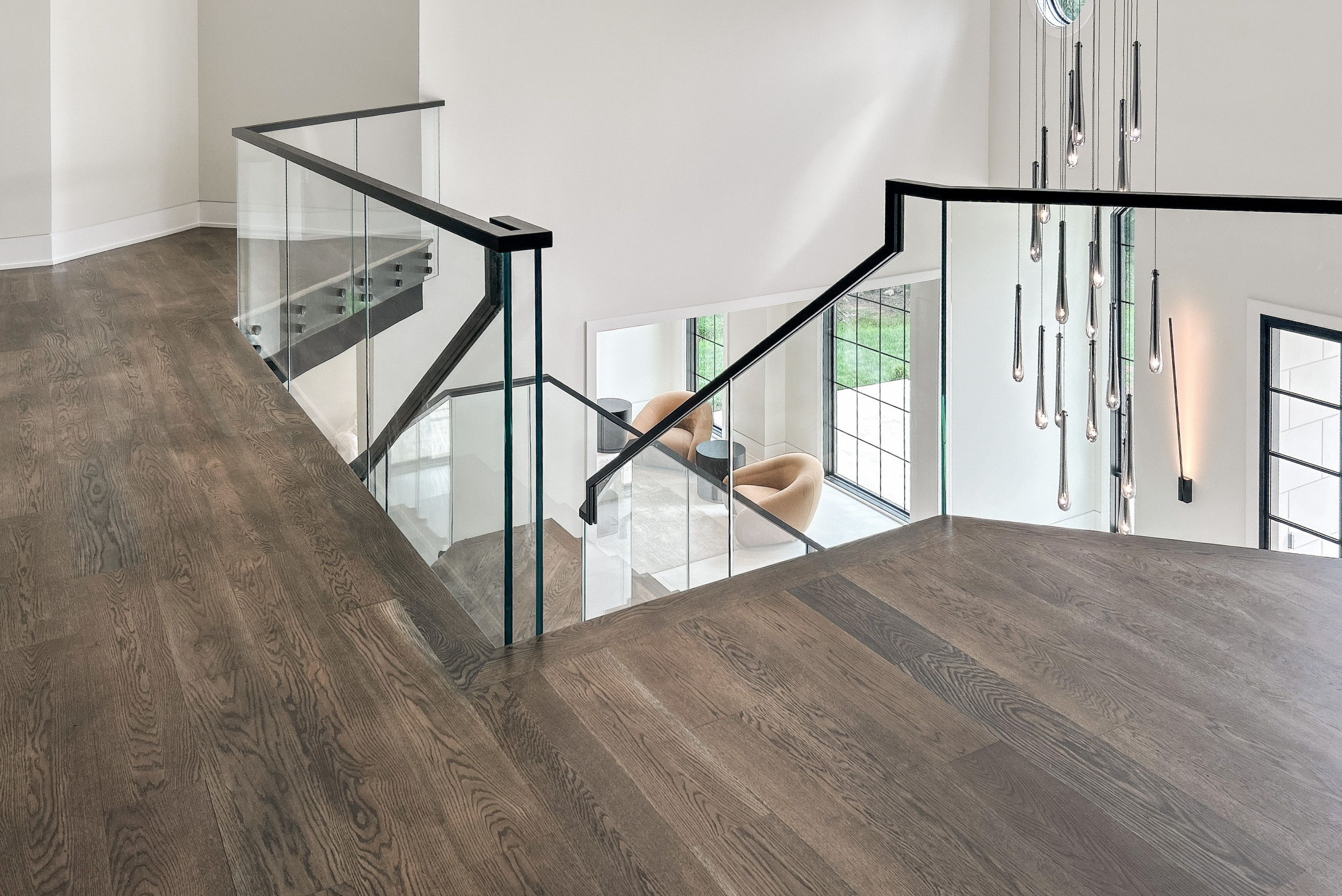 Project #159 | Modern Foyer Stair with Stand-off Glass Railing