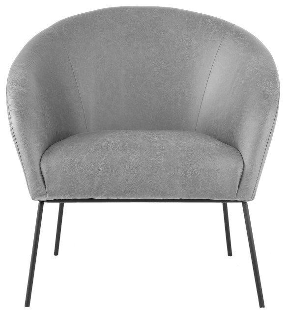 Nicole Miller Shaun Accent Chair With Barrell Metal Frame