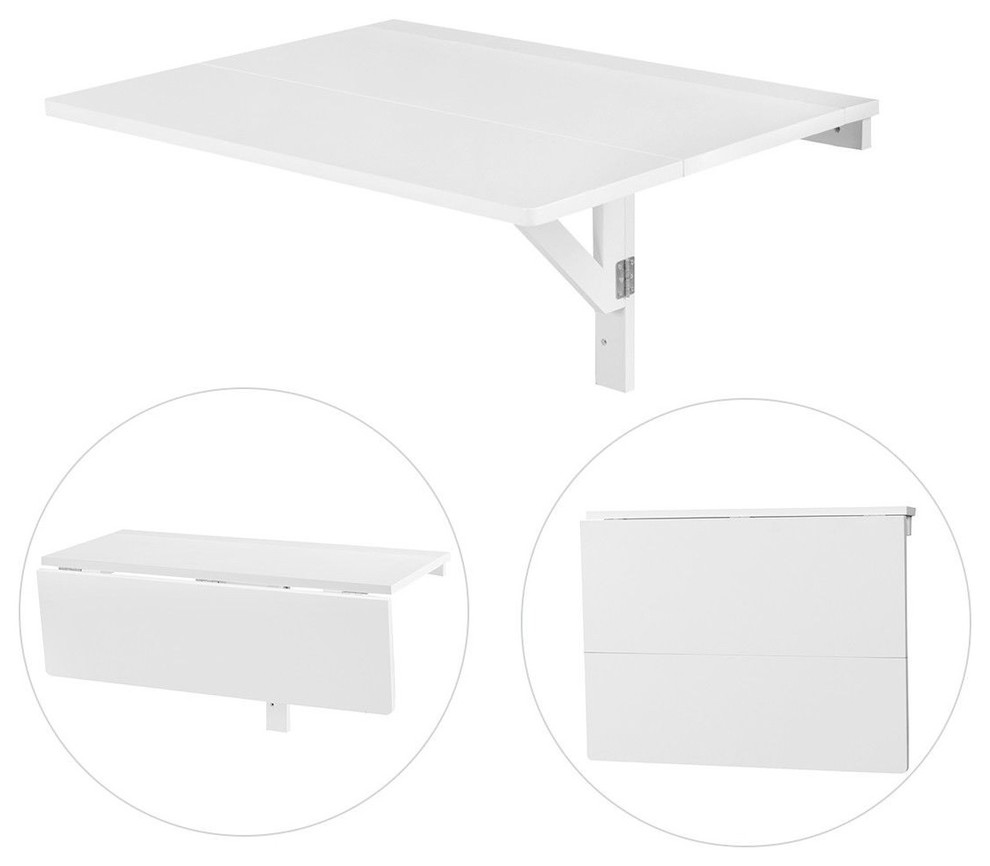 Wall-Mounted Drop-Leaf Table Folding Kitchen Dining Table Desk Espresso 
