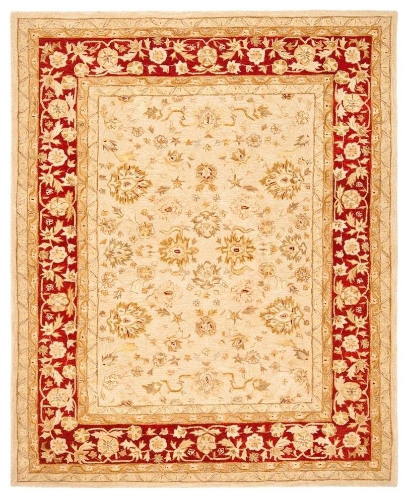 Safavieh Anatolia Collection AN522 Rug, Ivory/Red, 9'6"x13'6"