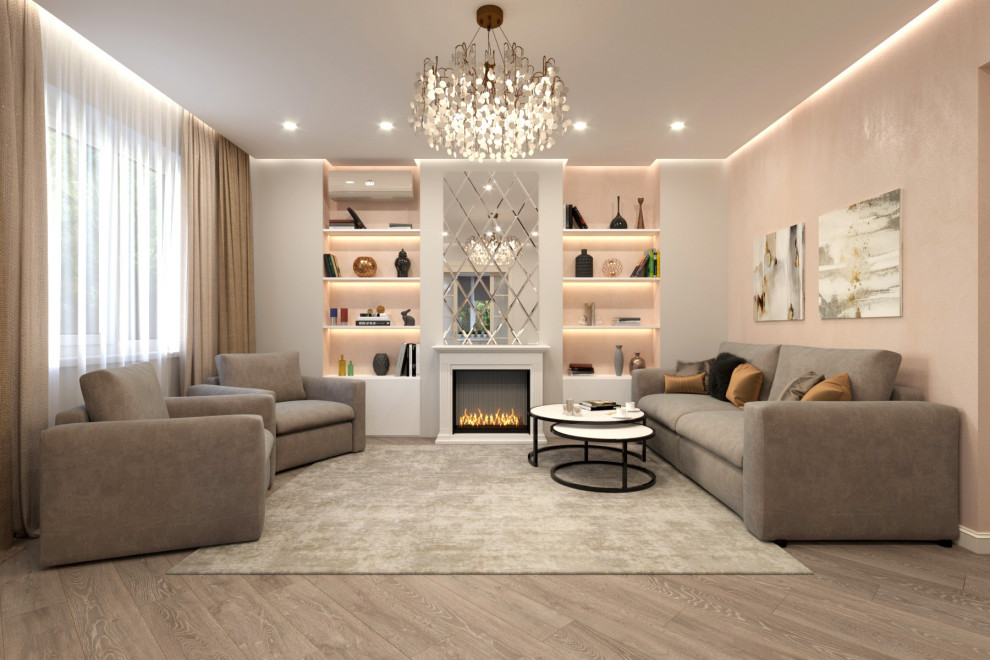 Кухня - гостиная в коттедже