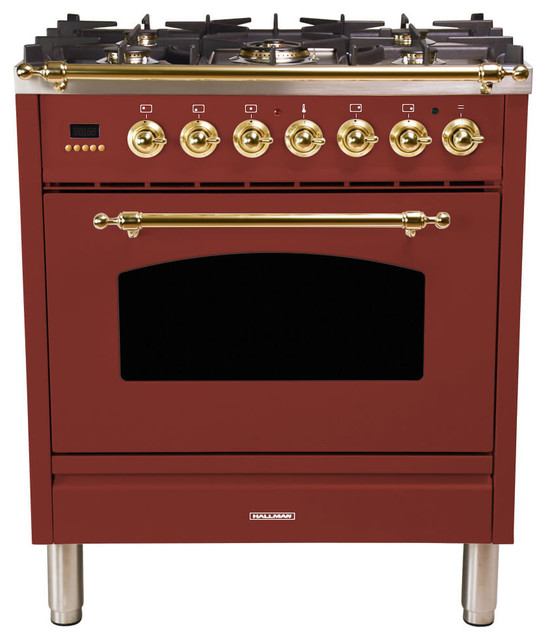 Single Oven Dual Fuel Italian Range, 30 - Contemporary - Gas Ranges And ...