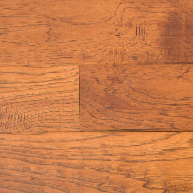 Ugen Floors 3/8" Engineered Hardwood Handscraped Hickory Collection, Sample Traditional