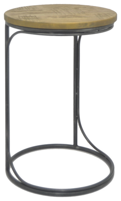 Three Hands Metal Wood Accent Table Three Hands Metal Wood Accent Table