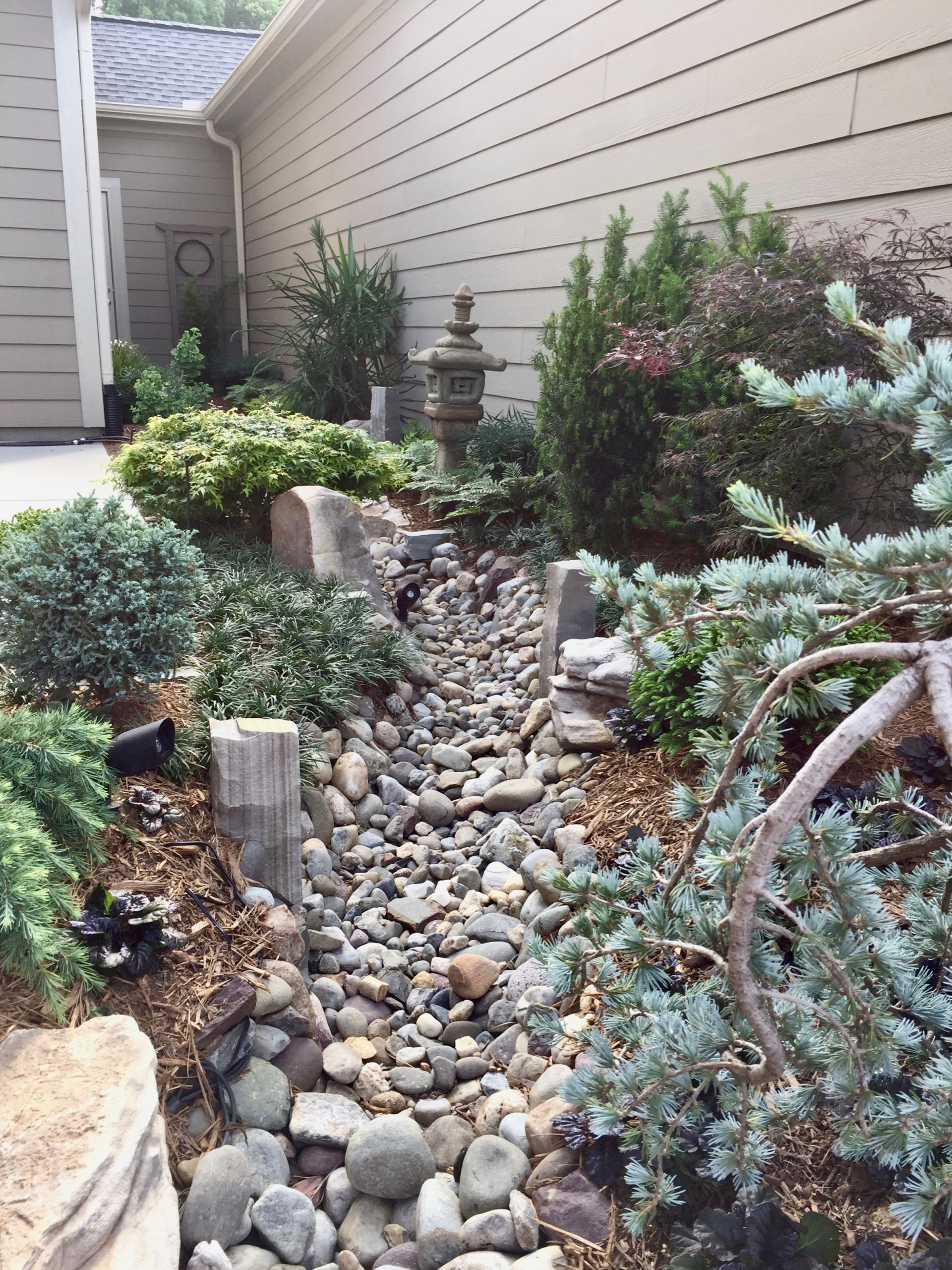 Asian inspired creek bed.