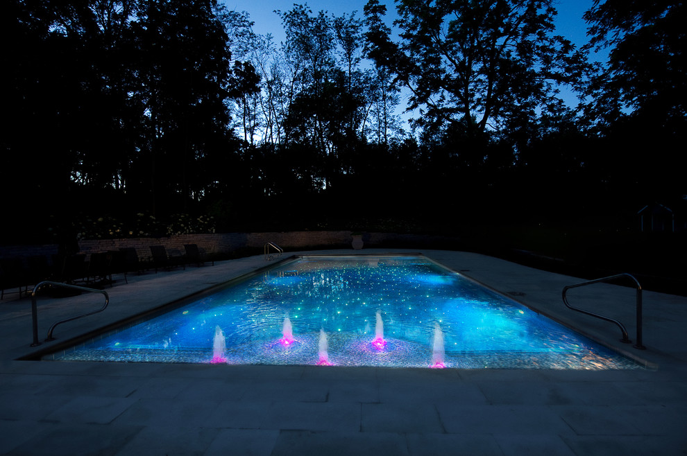 Swimming Pool with Fiber Optic Stars Traditional Pool Chicago