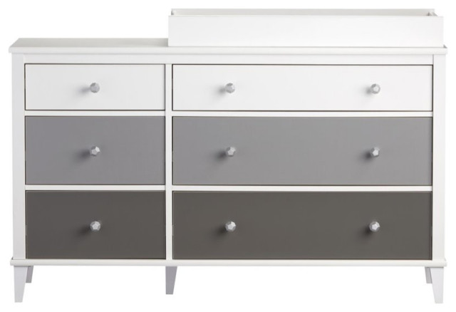Little Seeds Monarch Hill Poppy Wood 6 Drawer Changing Table in Gray