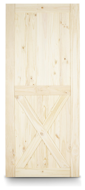 Pine Unfinished Sliding Barn Door, 36"x84"