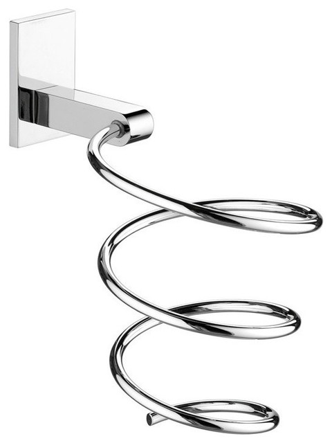 Large Chrome Wall Mounted Spiral Hair Dryer Holder Contemporary Large Chrome Wall Mounted Spiral Hair Dryer Holder