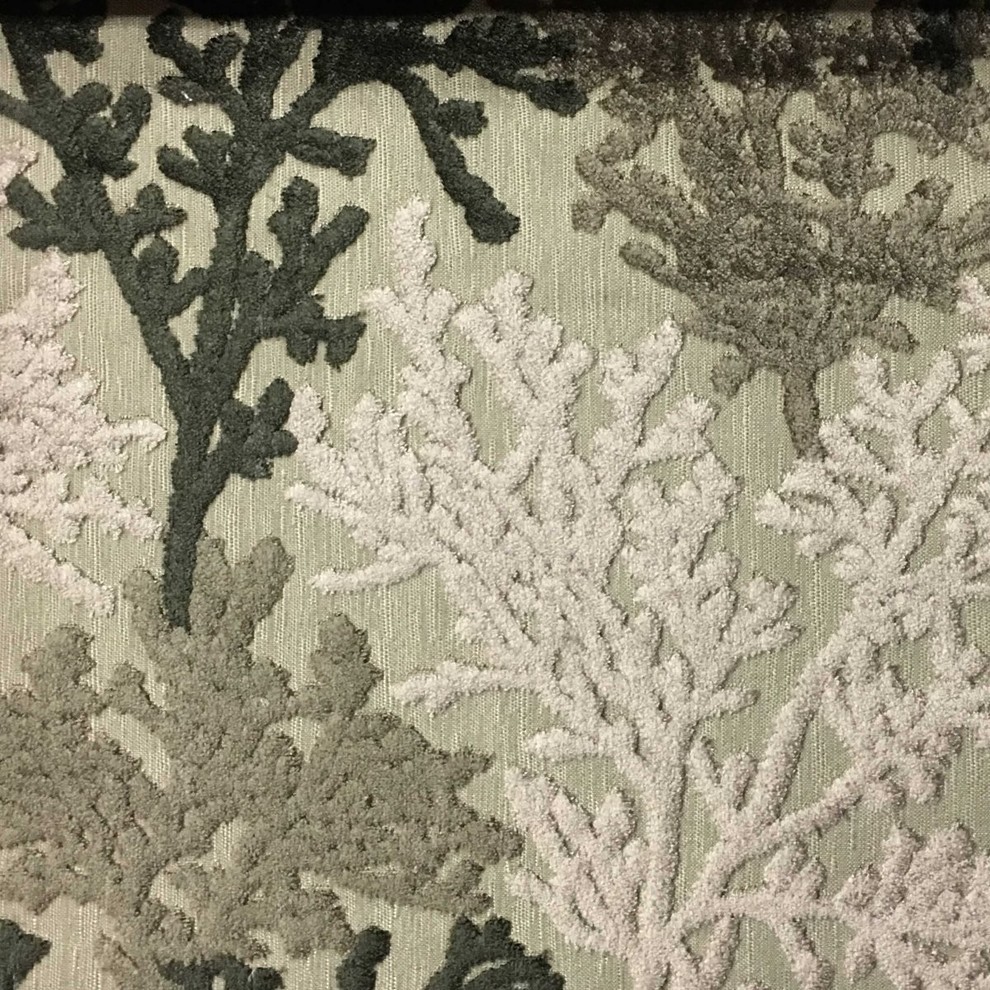 Reef Coral Pattern Cut Velvet Upholstery Fabric - Beach Style ...