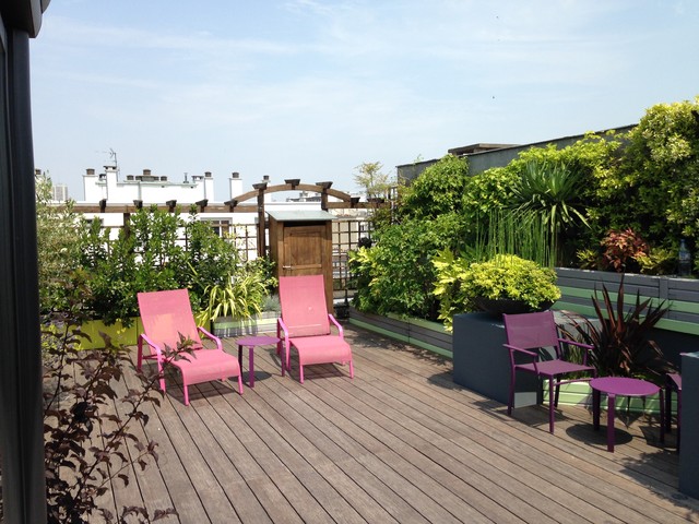 Rooftop Place de la Nation Paris midcentury-terrace