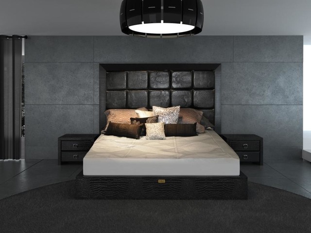 glam black - armani xavira collection bed - contemporary - bedroom