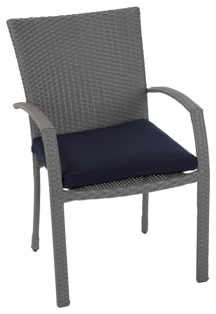 COSCO Outdoor Living Steel and Wicker Intellift Stacking Dining Chairs - 6 PK
