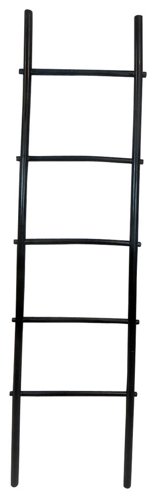 6'H Bamboo Ladder Rack, Black Stained