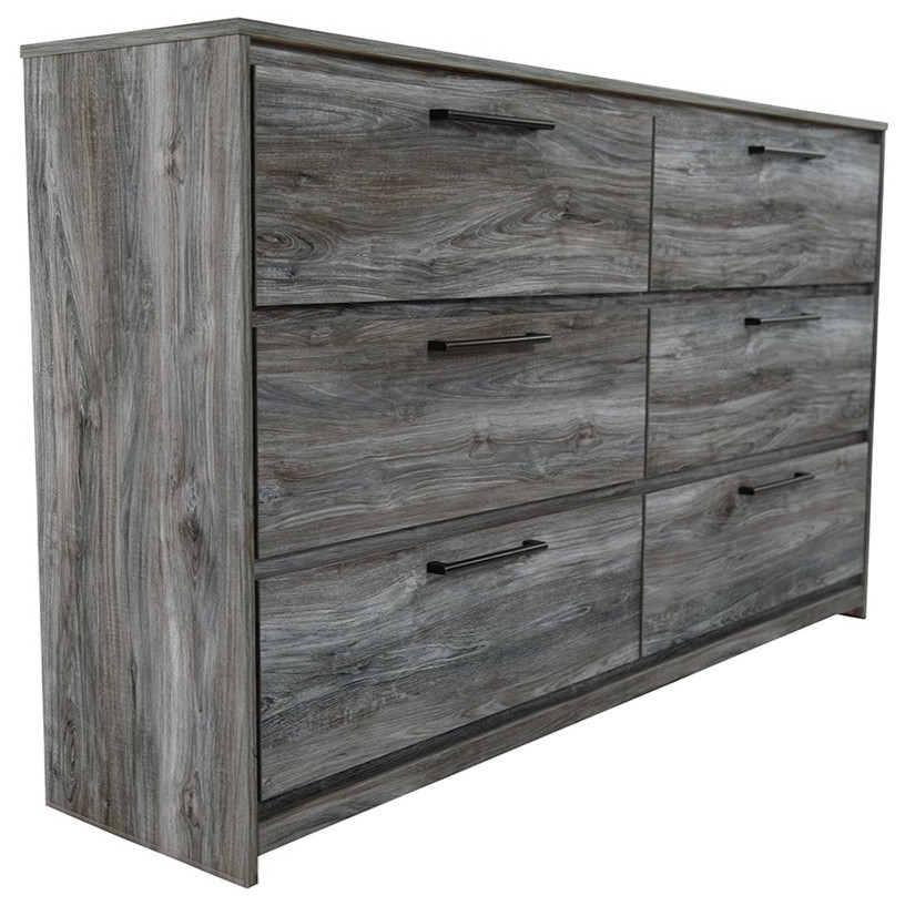 Ashley Furniture Baystorm 6 Drawer Double Dresser in Smokey Gray