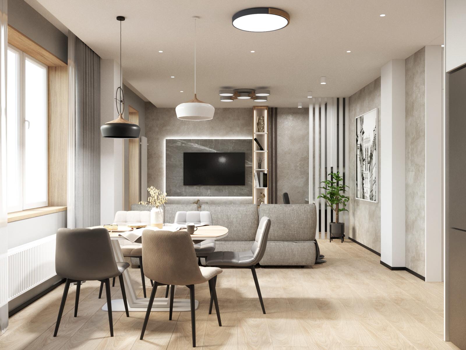 Проект общей площадью 100 кв.м. для семьи с дочкой