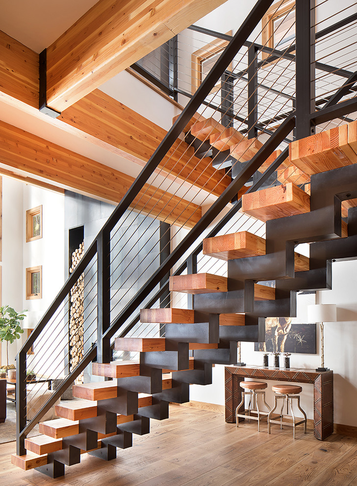 Inspiration pour un escalier chalet.