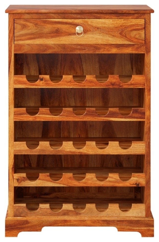 Mercer Rustic Solid Wood 25 Bottles Wine Bar Cabinet Transitional Wine And Bar Cabinets By Sierra Living Concepts