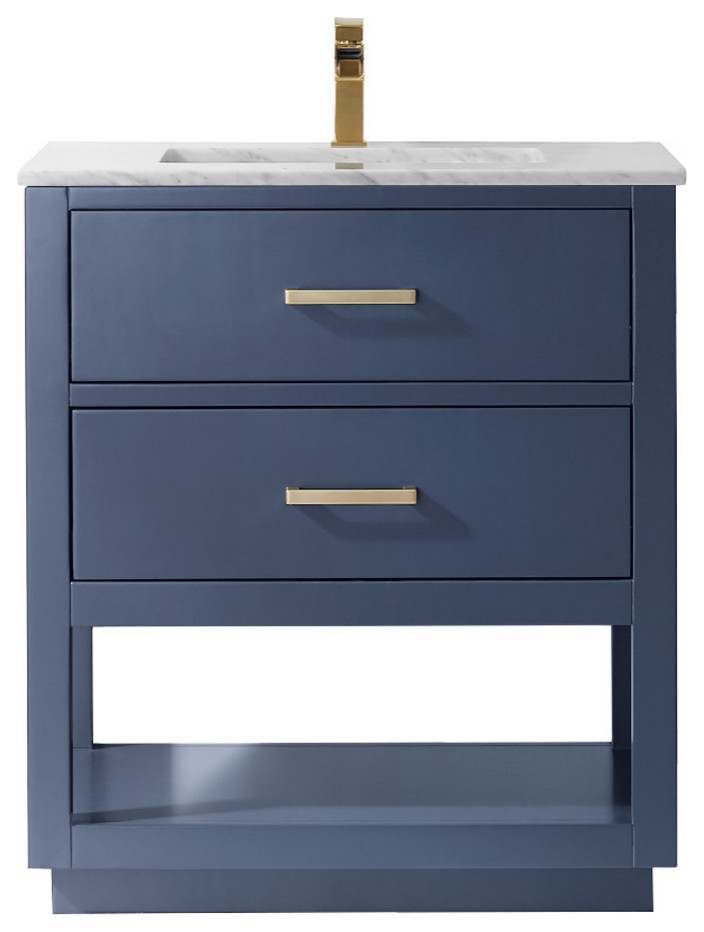 Remi Royal Blue Bathroom Vanity Set Transitional Bathroom Vanities