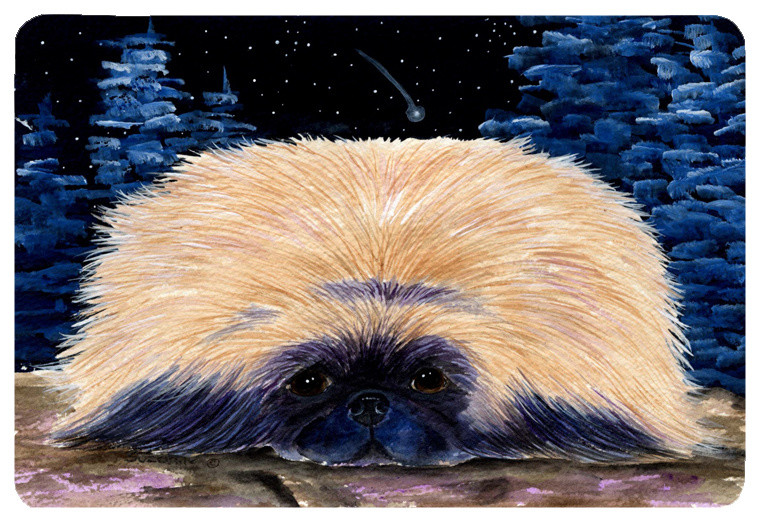 Starry Night Pekingese Kitchen/Bath Mat, 20"x30"