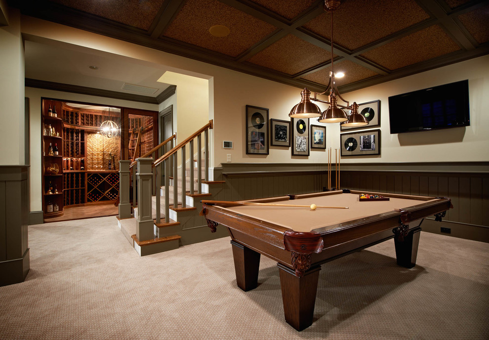 Inspiration for a traditional basement in Charlotte.