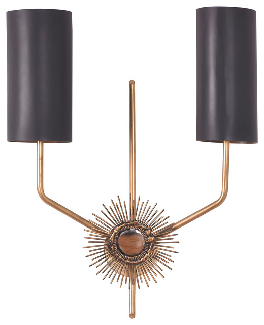 Sten Modern Gold Sunburst Matte Black Wall Sconce Transitional Sten Modern Gold Sunburst Matte Black Wall Sconce Transitional Sconces By Kathy Kuo Home