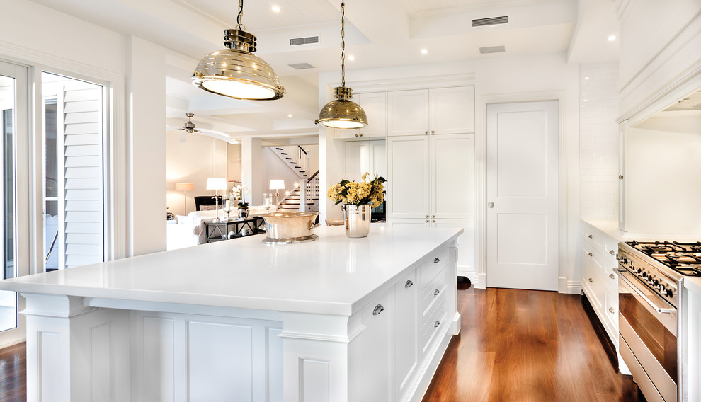 This is an example of a transitional kitchen in Tampa.