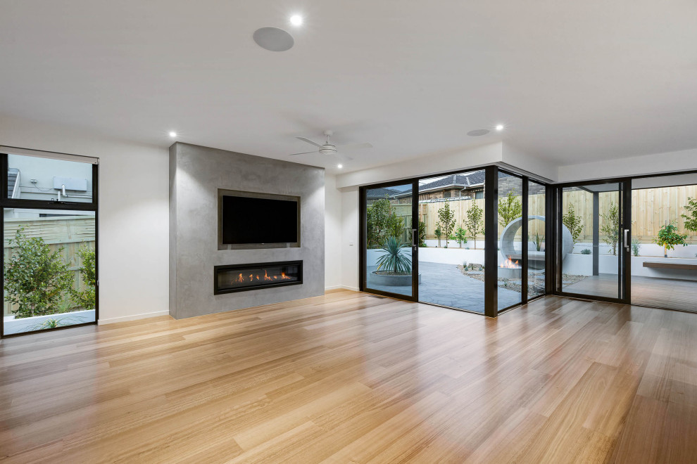Contemporary family room in Melbourne.