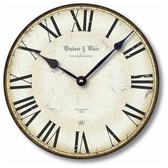 Traditional Lincoln Wall Clock with Thermometer 29cm Classic Roman Numeral